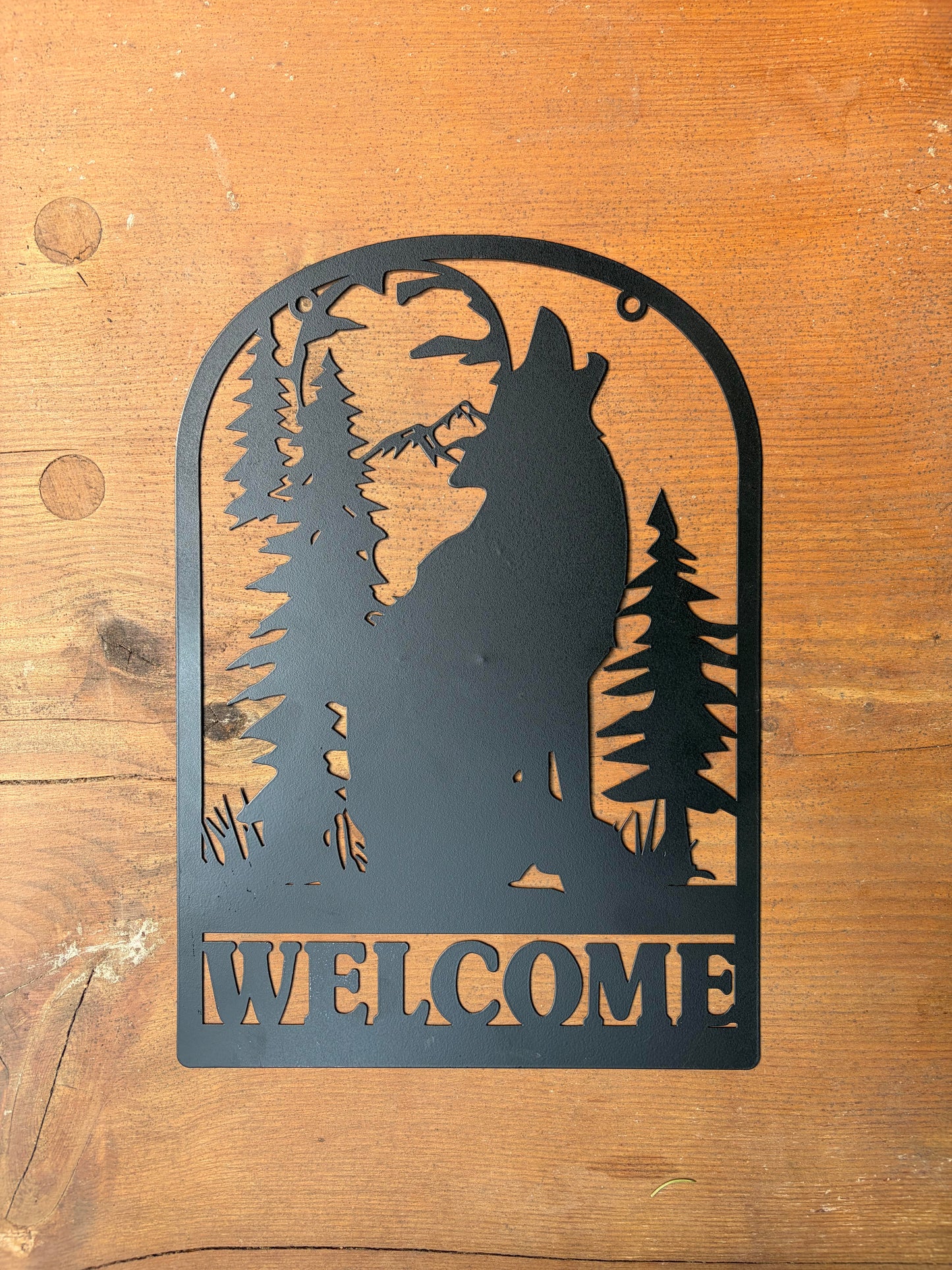 Wolf Welcome Sign