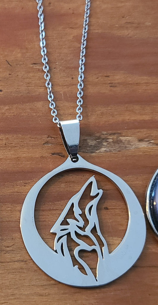 Howling Wolf Stainless Steel Necklace