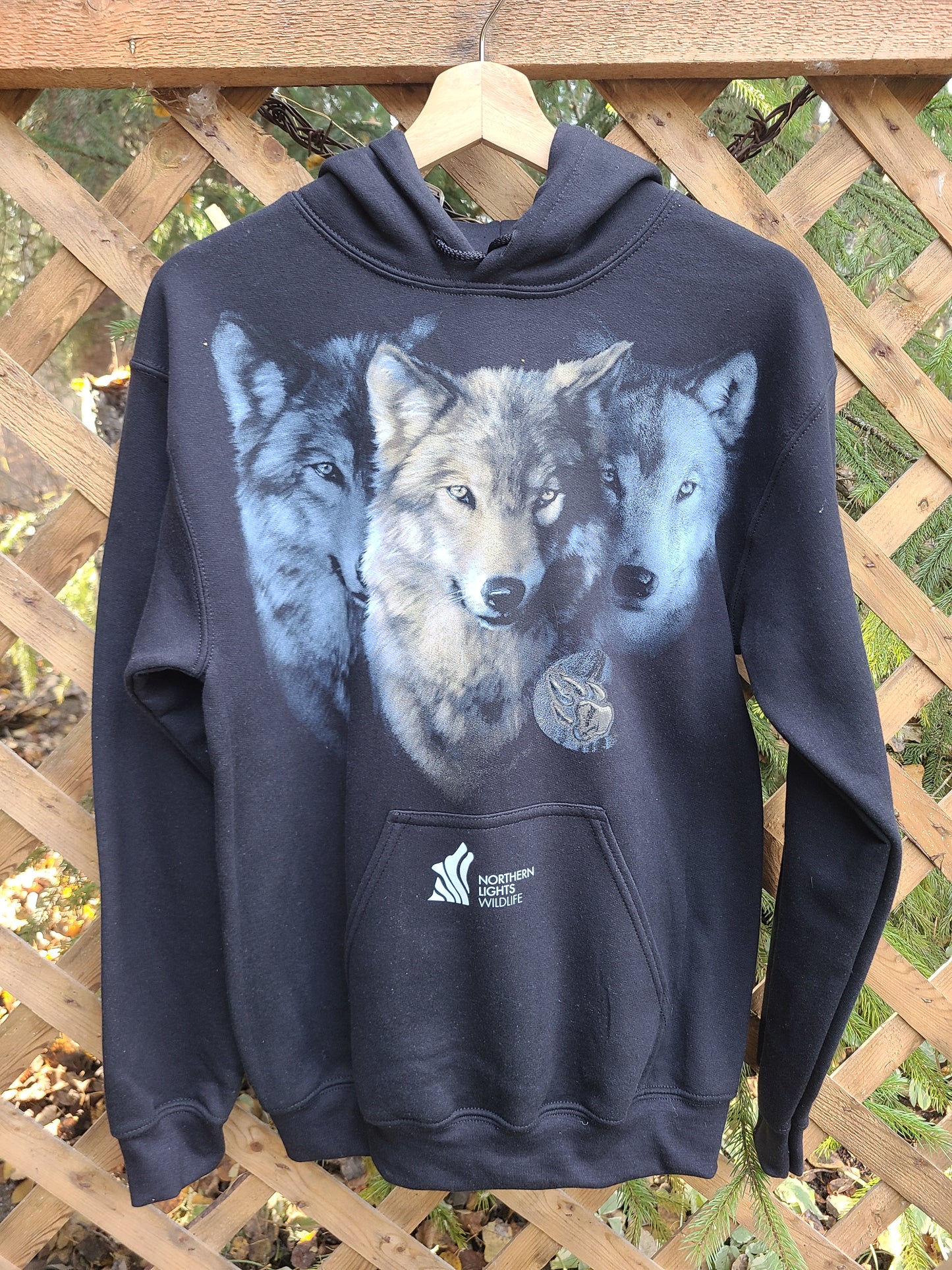 Tri-Wolf Black Hoodie