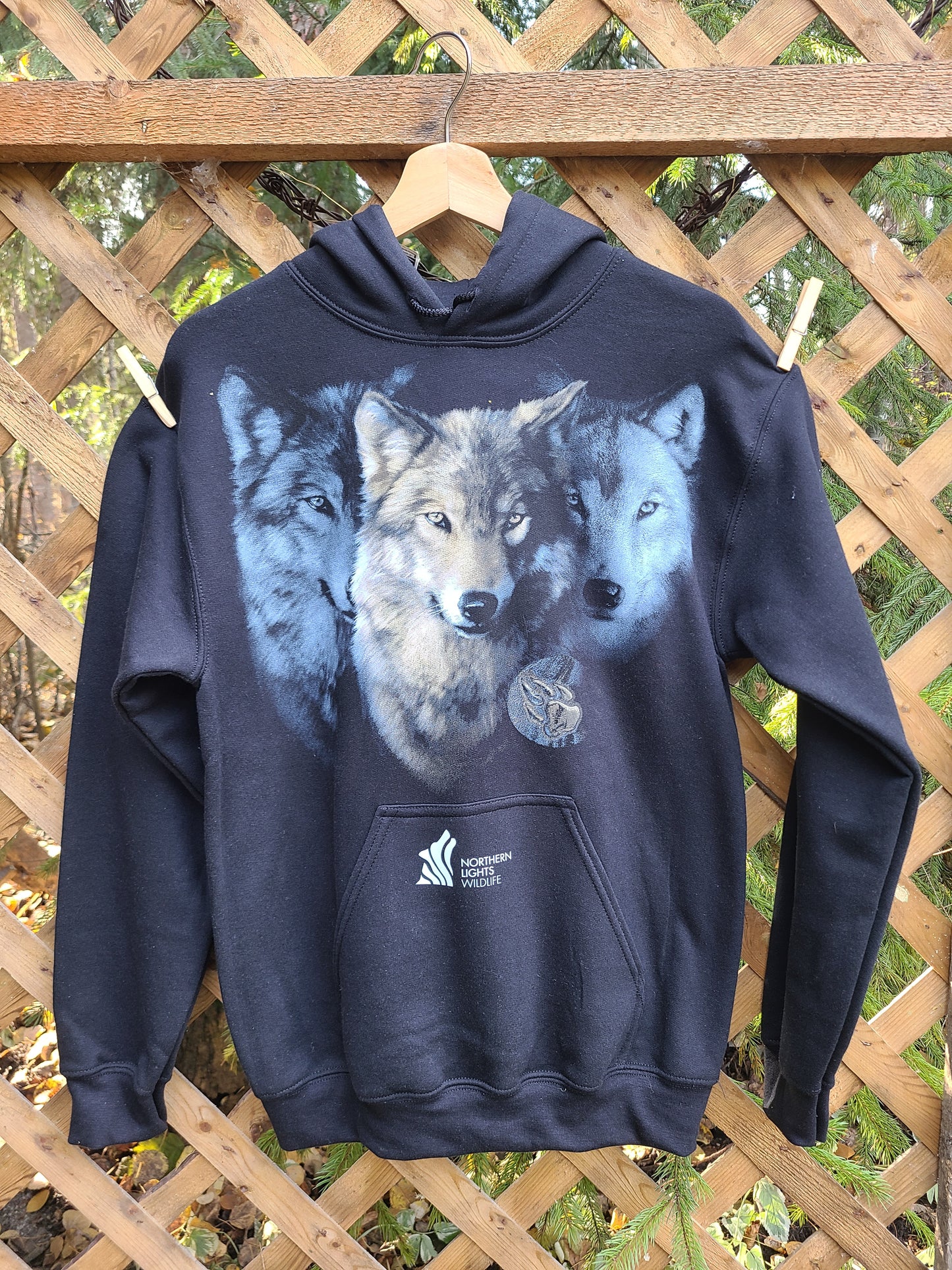 Tri-Wolf Black Hoodie