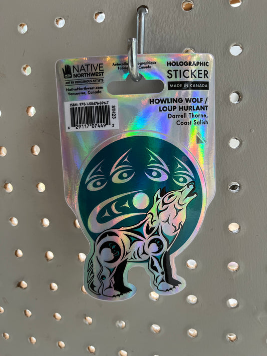 Holographic Wolf Sticker