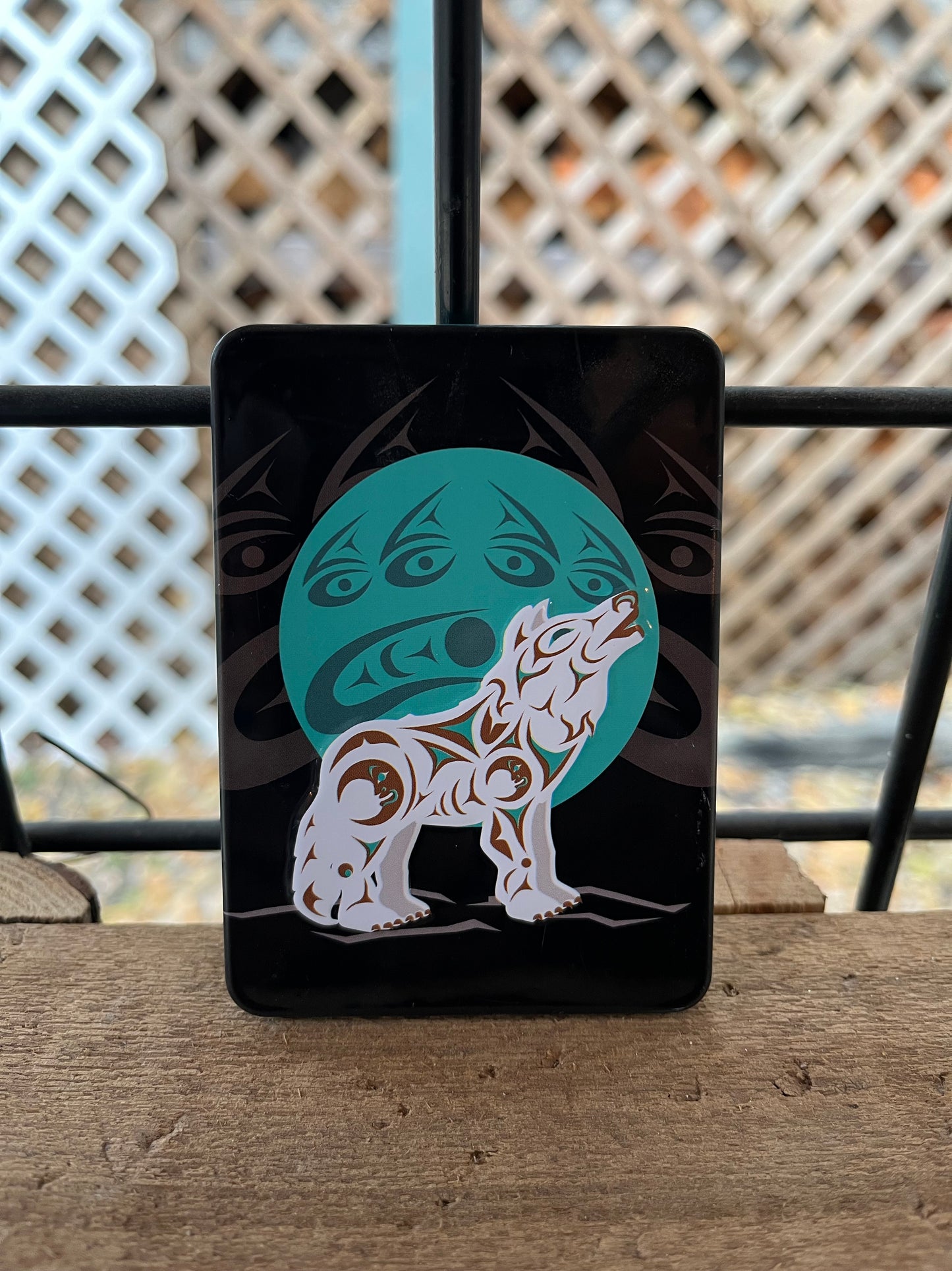 Embossed Metal Wolf Magnets