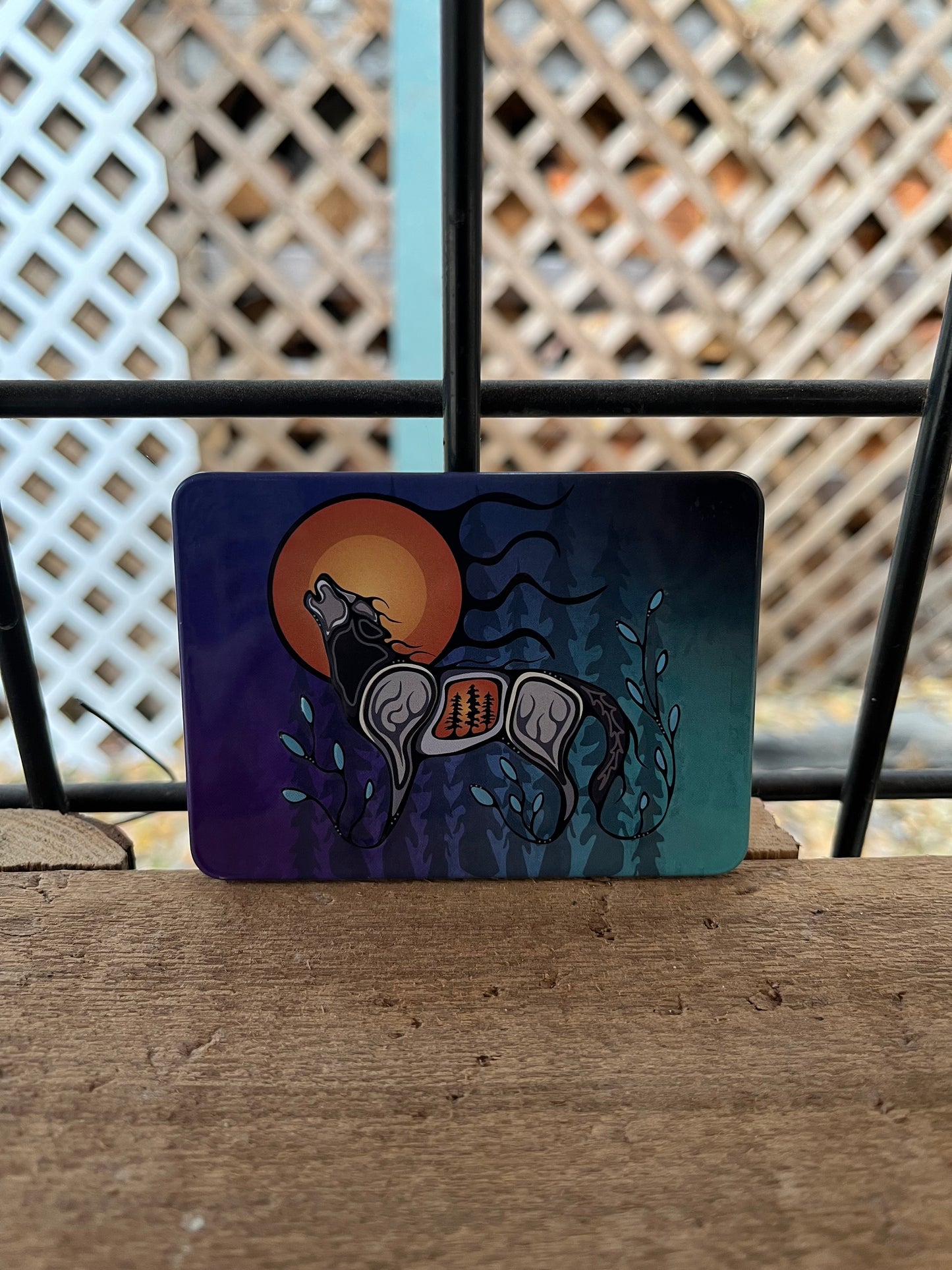 Embossed Metal Wolf Magnets