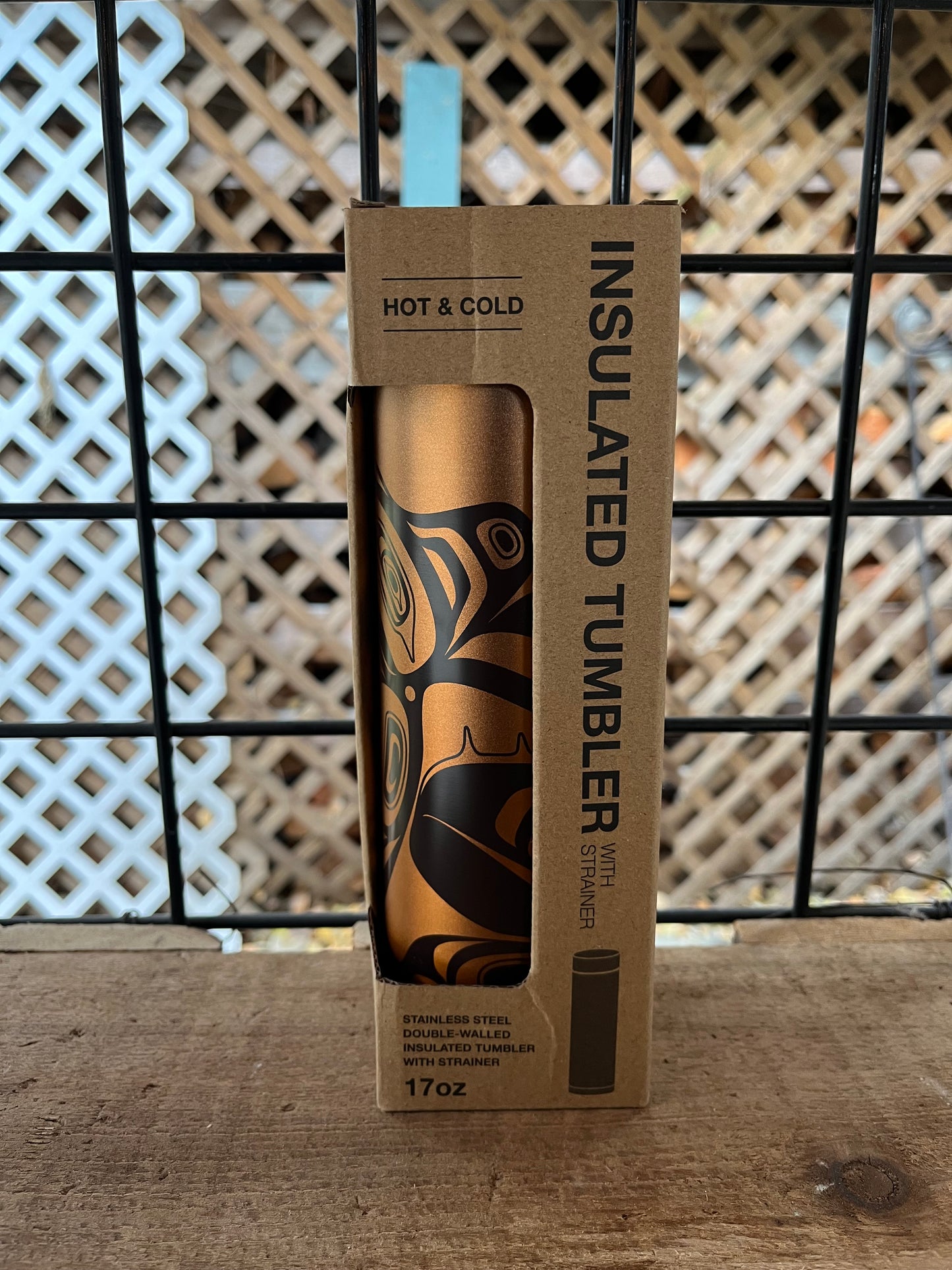 17oz Tumbler - Indigenous Wolf Design