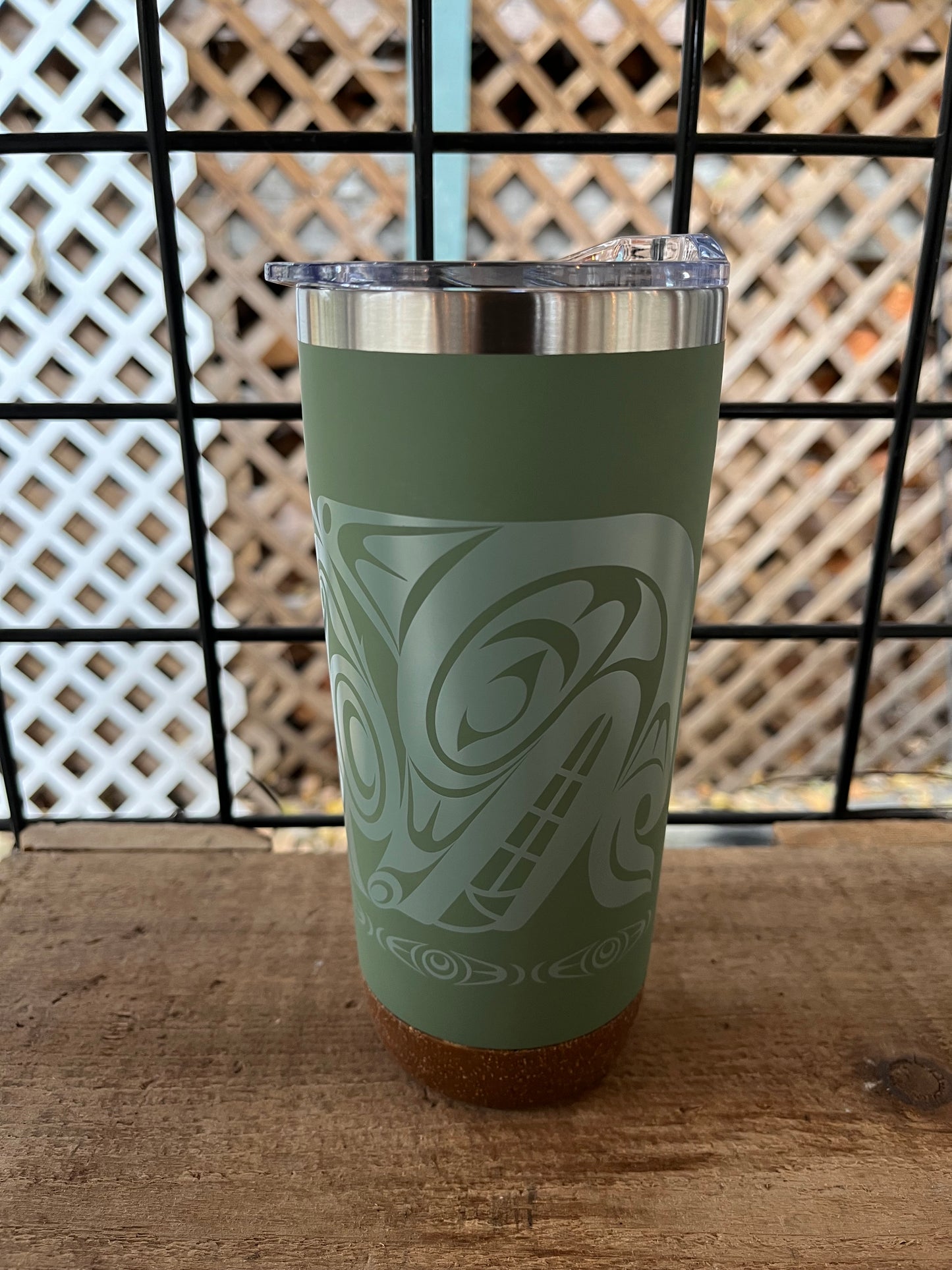 20oz Travel Mug - Indigenous Wolf Design