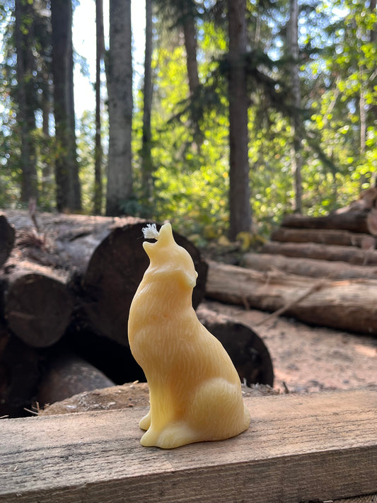 Beeswax Wolf Candle