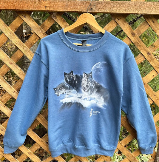 Blue Tri-Wolf Crew Neck