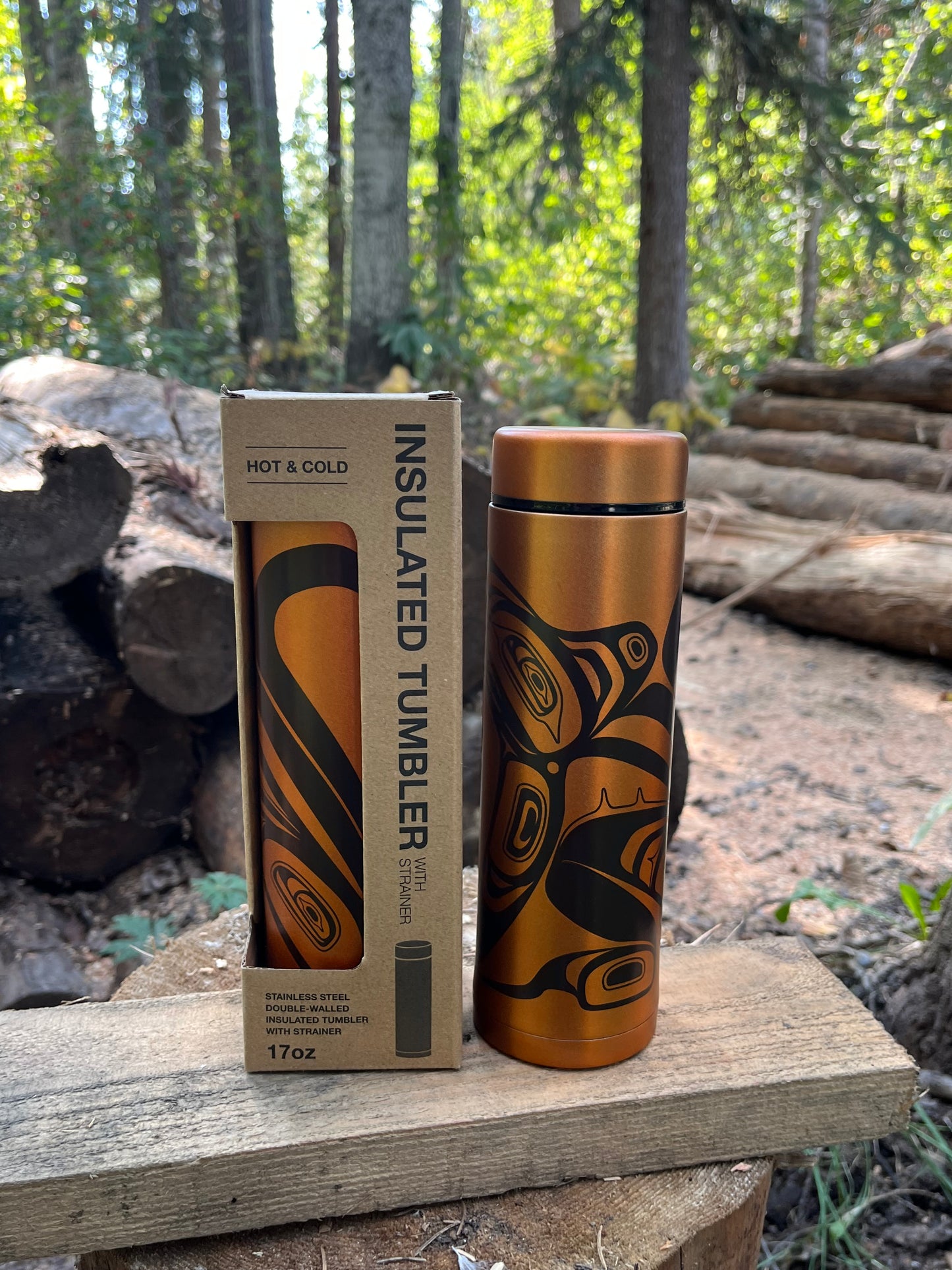 17oz Tumbler - Indigenous Wolf Design