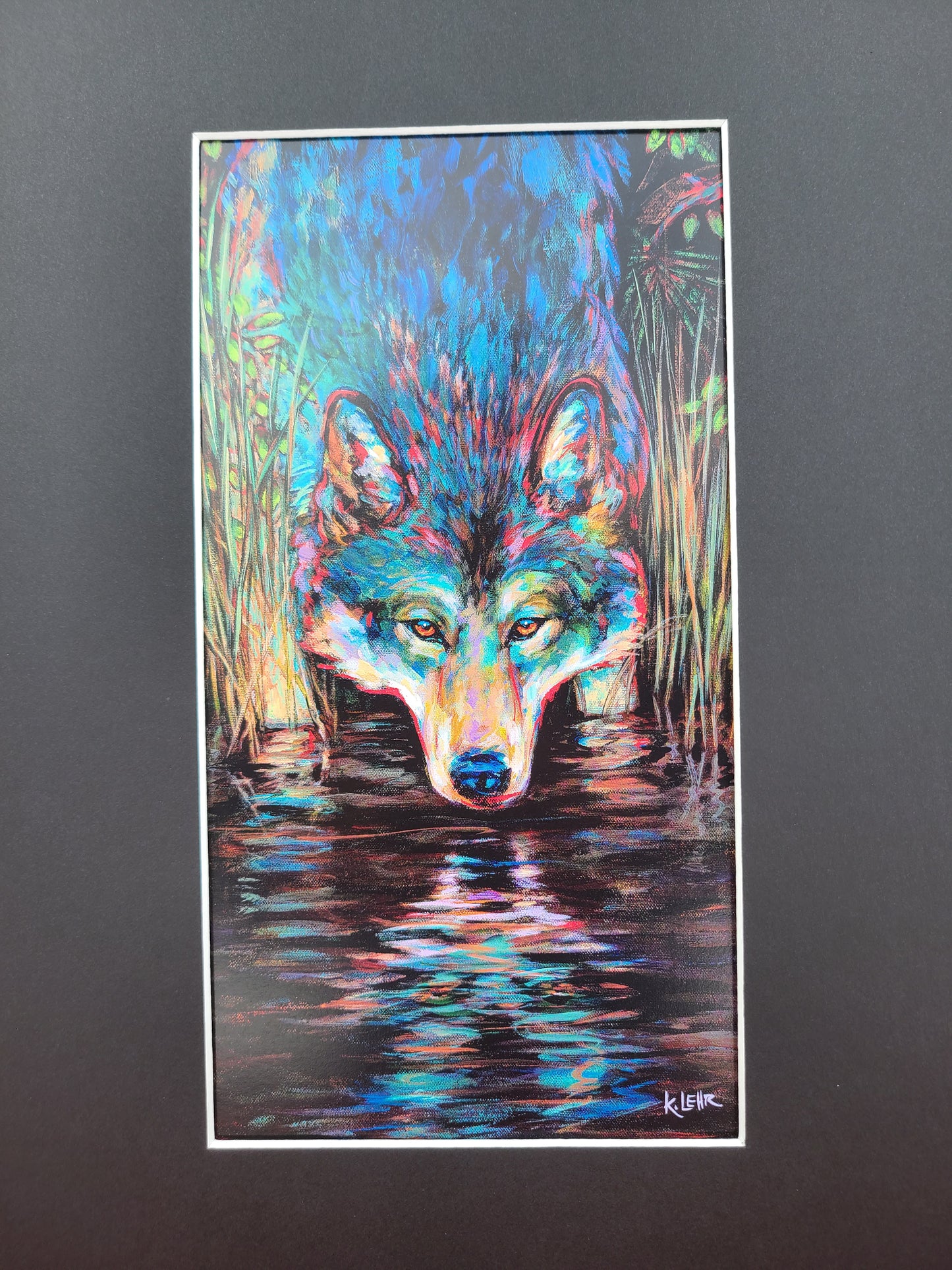 Flora-Druck „Grauer Wolf“ von Kari Lehr, 27,9 x 35,6 cm
